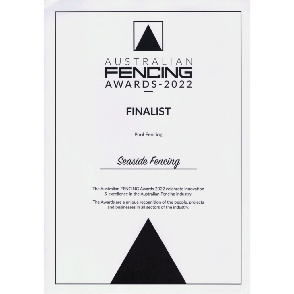 Fencing awards finalist award